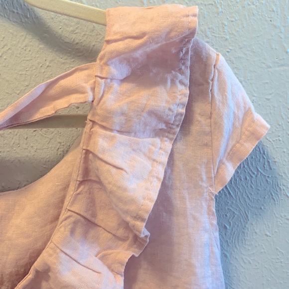 Luca Vanucci Linen Top Summer Mauve Ruffles Women’s Sz Small - Picture 6 of 9